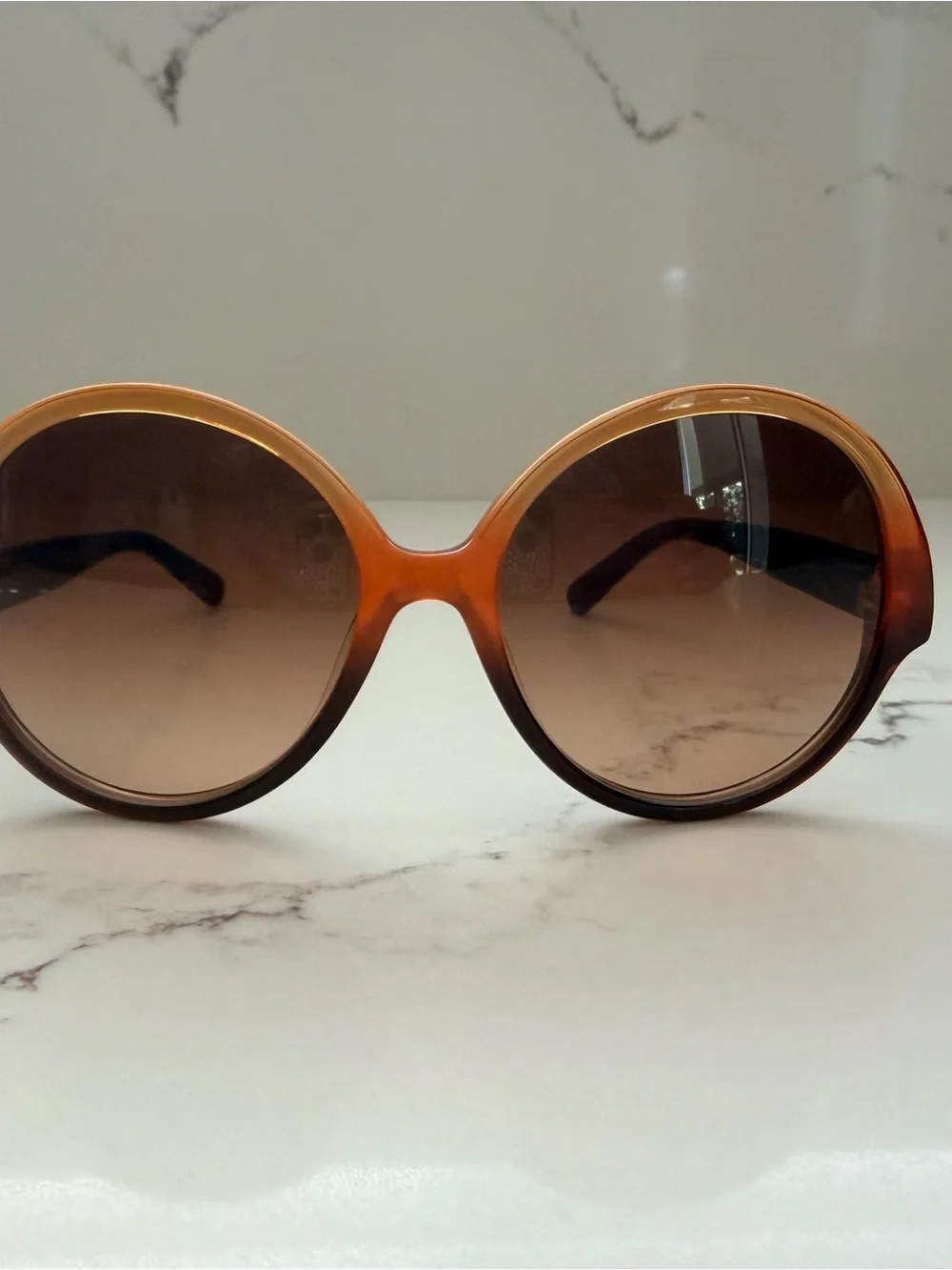 MCM Sunglasses with Cognac Monogram Glasses Case with Gold Logo Plate